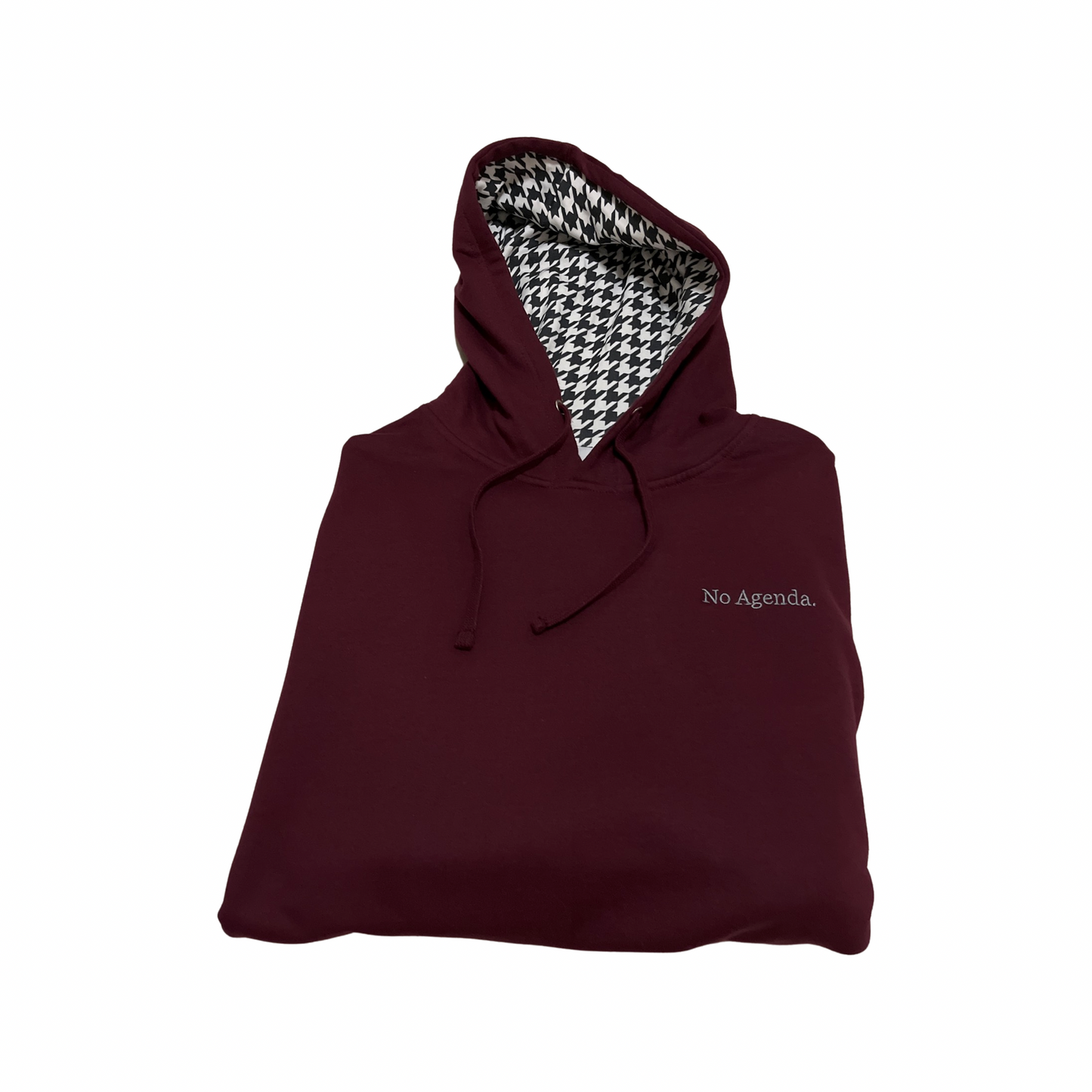 No Agenda.  Maroon Midweight Hoodie