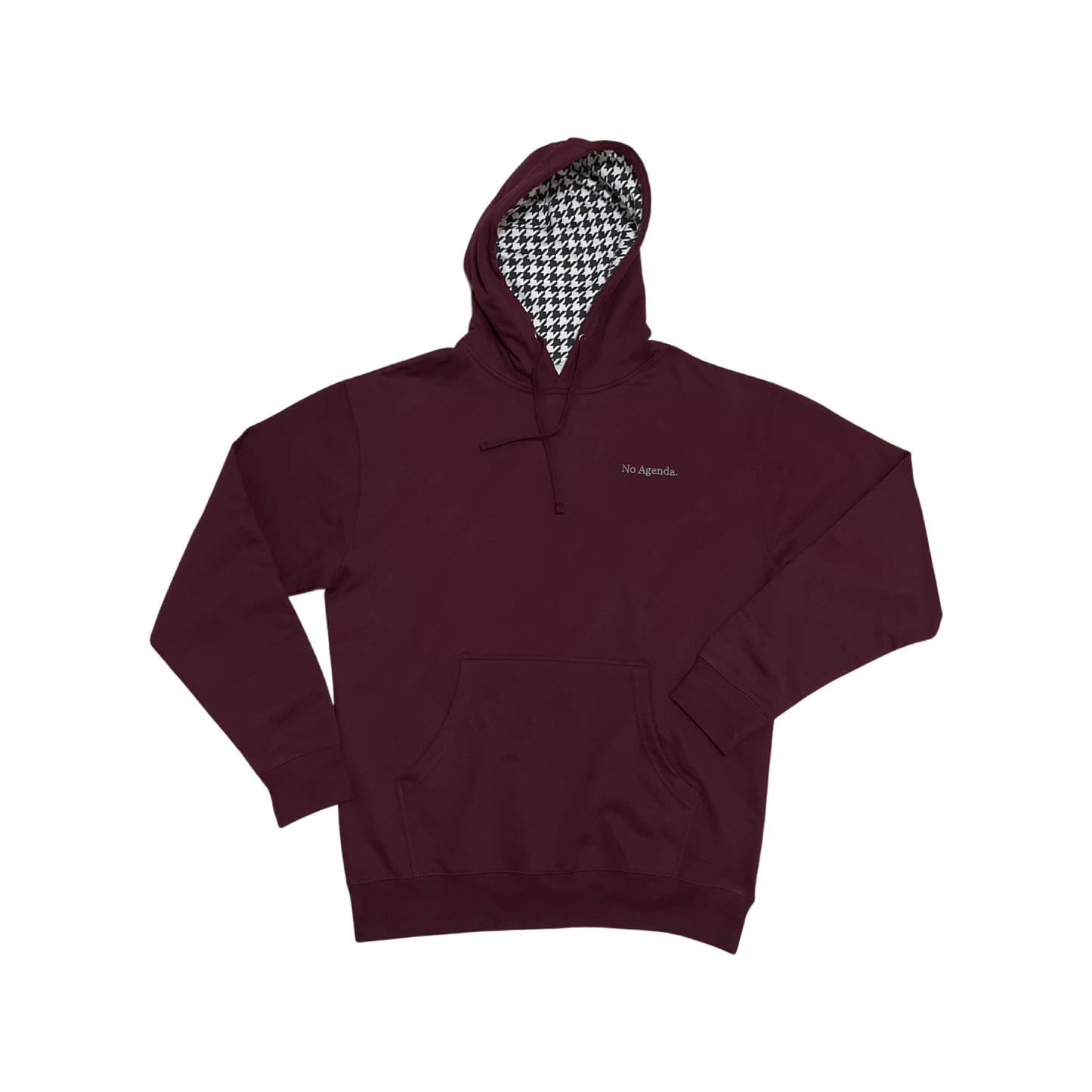 No Agenda.  Maroon Midweight Hoodie