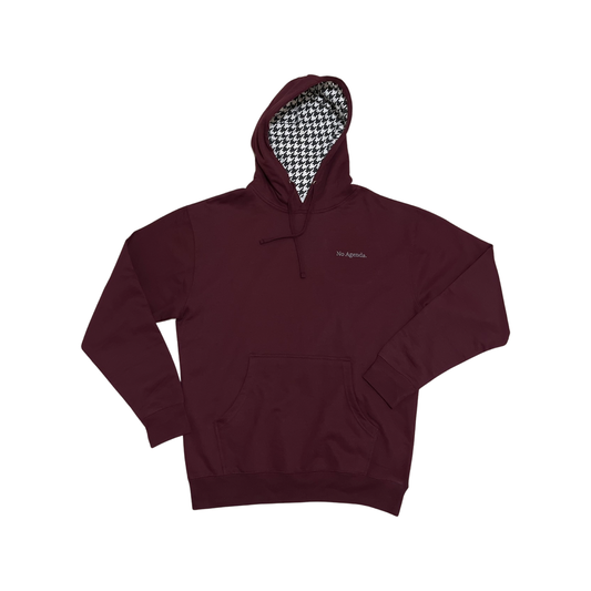 No Agenda.  Maroon Midweight Hoodie