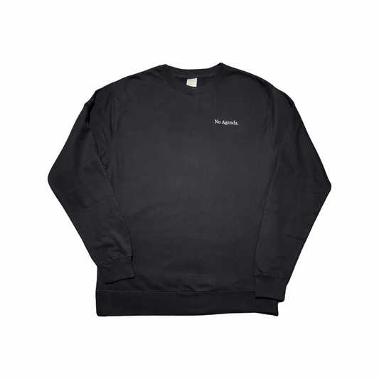 No Agenda. Navy Crewneck